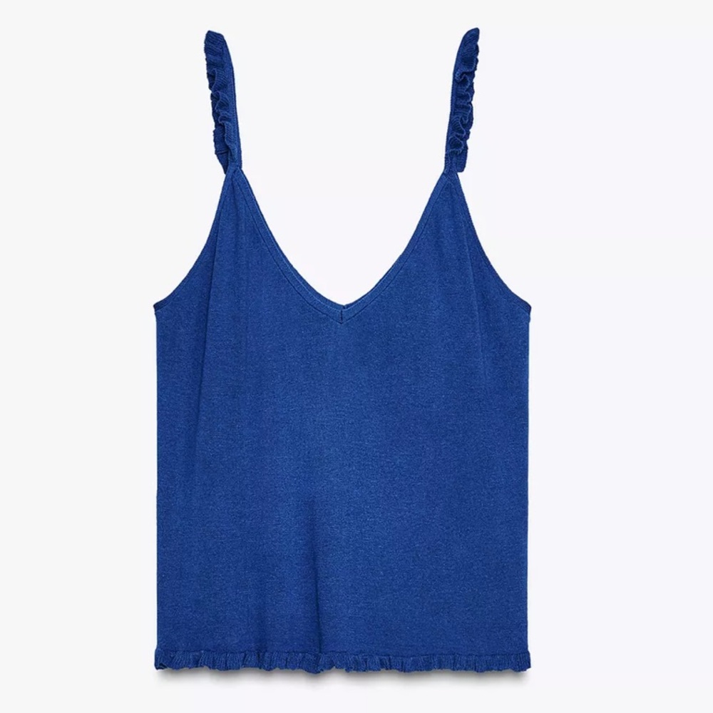 Zara Ruffle Strappy Knit Top - Picture 6 of 8